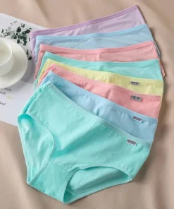 7Pcs Set Candy Color Underwear Comfortable High-quality Cotton Panties