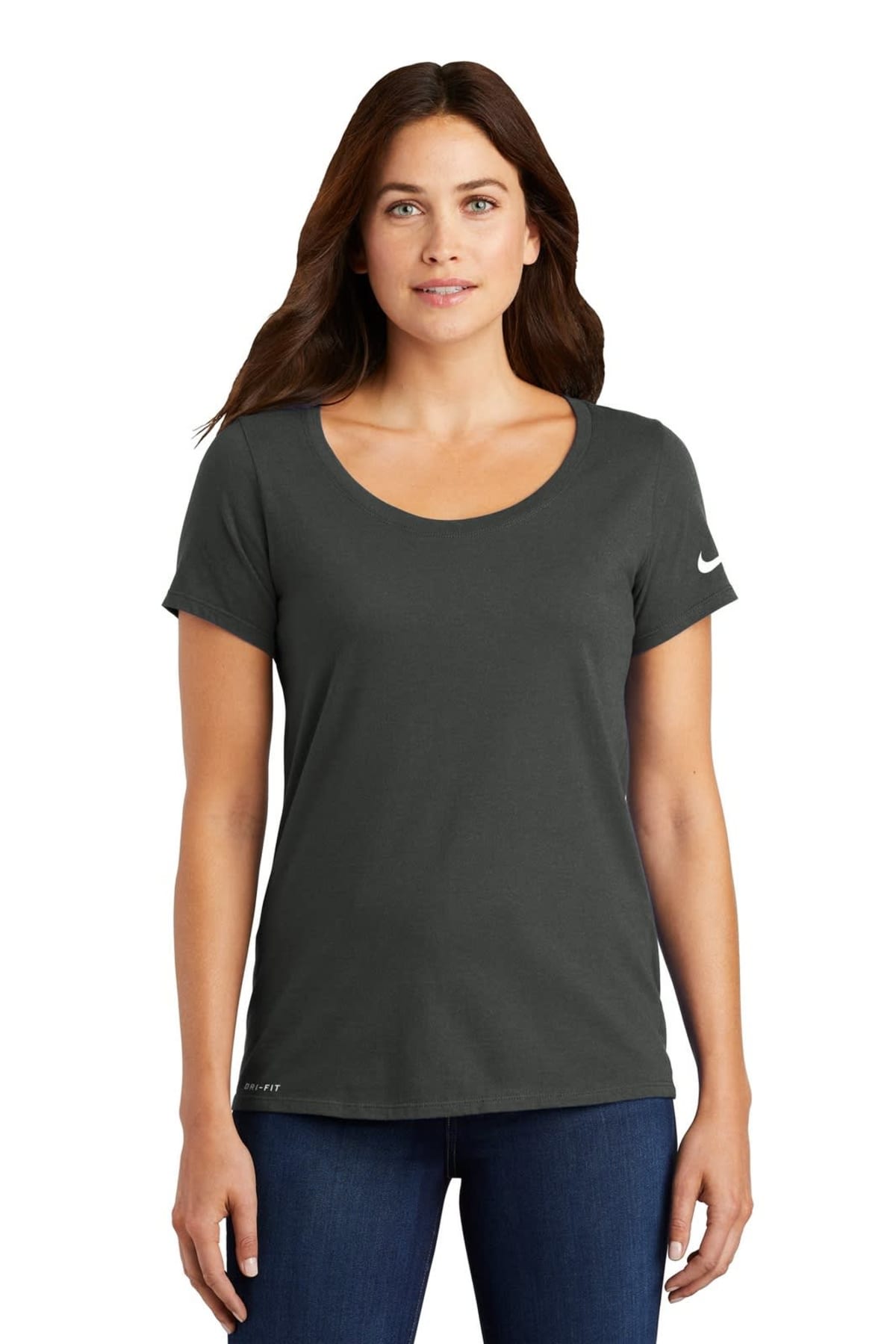 Nike Ladies Dri-FIT Cotton Poly Scoop Neck Tees - Image 2