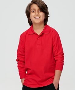 Kids Pique Long Sleeve Polos