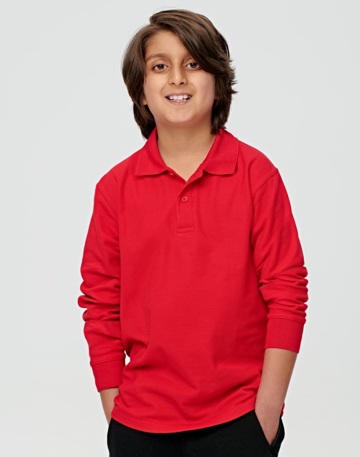 Kids Pique Long Sleeve Polos
